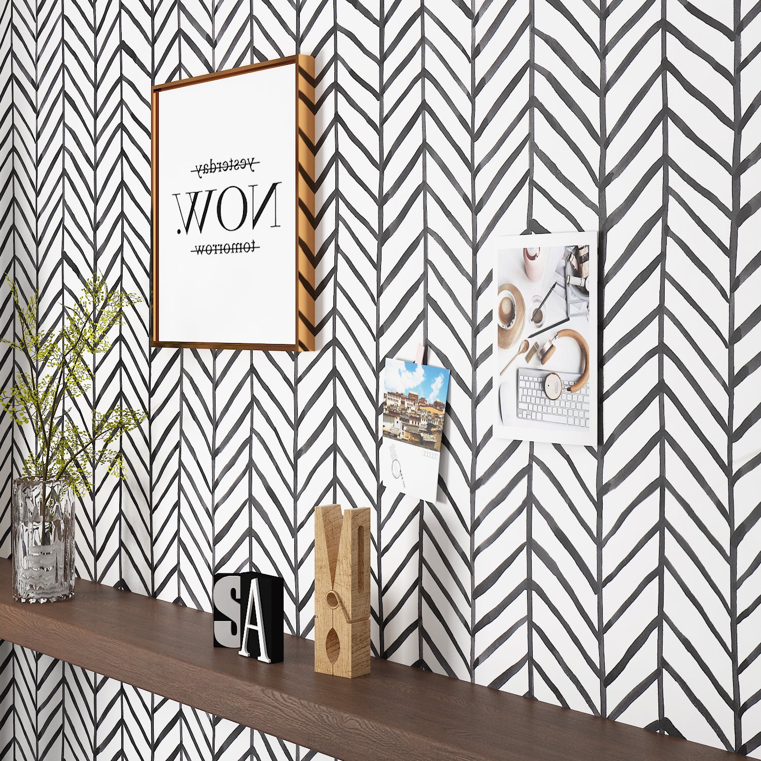 Livelynine Decorative Contact Paper Black and White Self Adhesive Wall